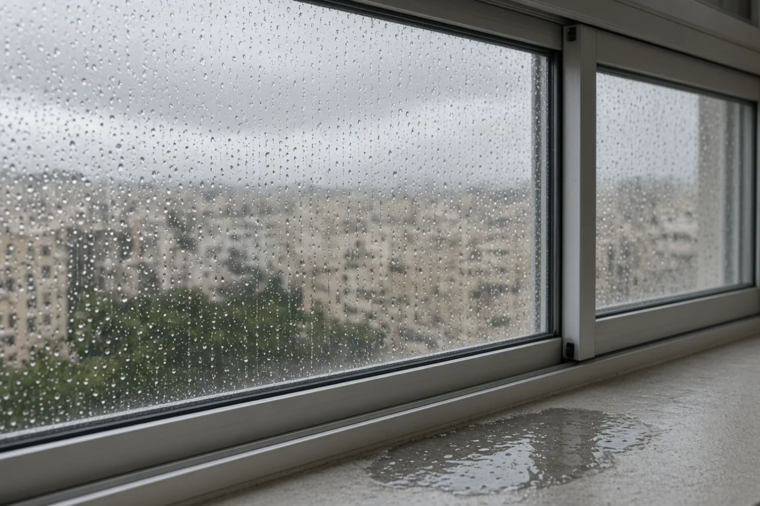 חלון שמטפטף בגשם הראשון: גומיות, מסילה ואיטום סף