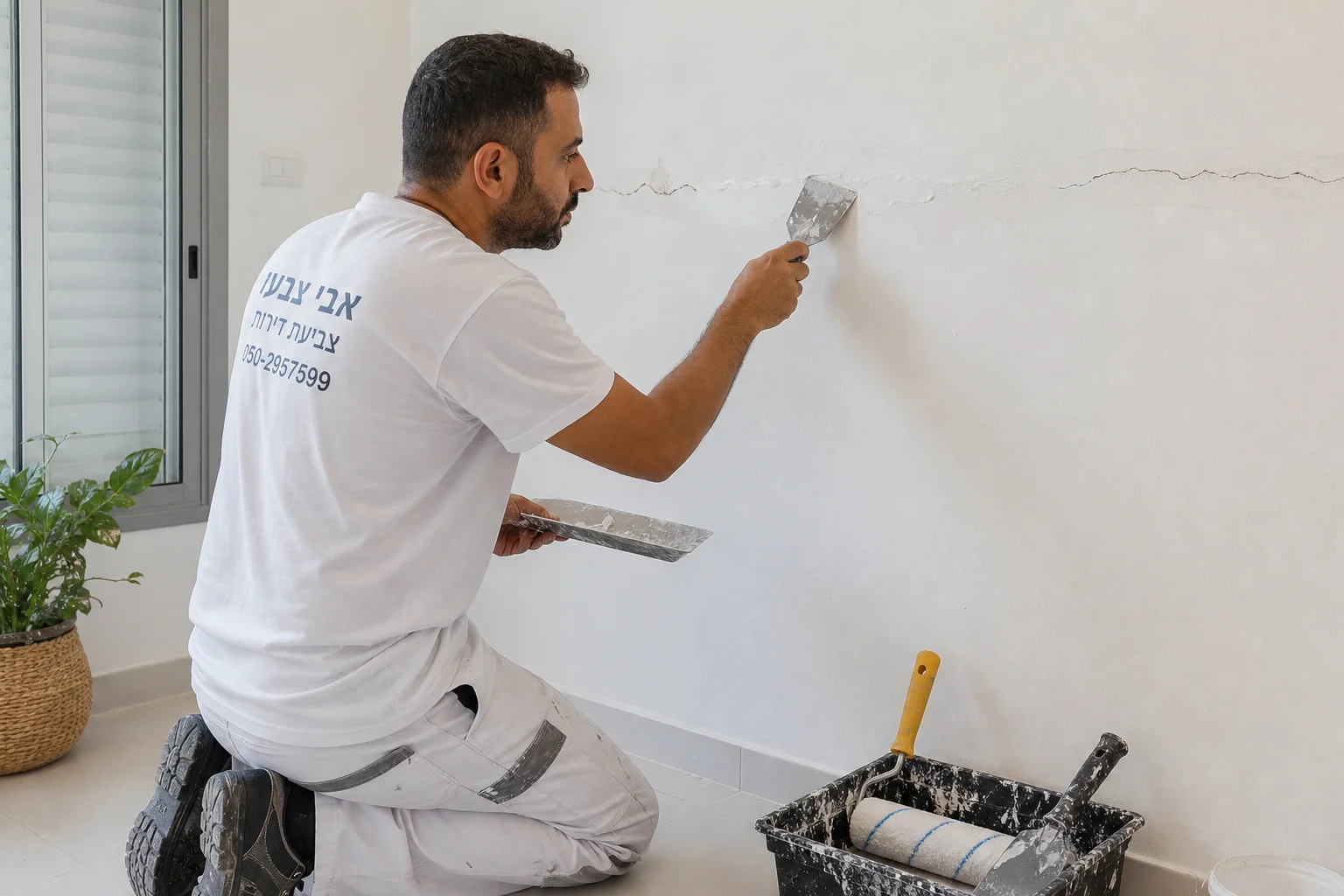 קיר מתקלף או סדוק? כך תכינו את הקירות שלכם לצביעה מושלמת, המחשה